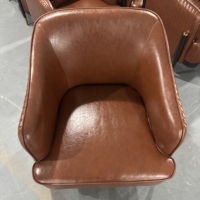 Fauteuil de salon simple et moderne en similicuir, style luxe léger, pour salon et hôtel, en tissu et toile