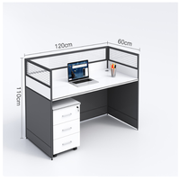 Cloison de bureau mobile insonorisée en verre trempé avec cadre en aluminium moderne, poste de travail pour bureau à domicile, école, personnalisable