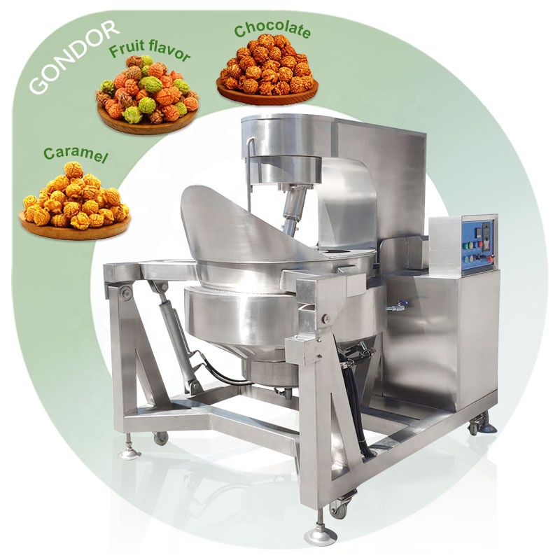 Hervidor eléctrico automático comercial Industrial a Caramel Pop Corn Maker Máquina para hacer palomitas de maíz a gas