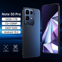 Smartphone Android 3G/4G Original Note50Pro Laris Manis, Penyimpanan 16GB+1TB, Kamera Ganda 48MP+108MP, Buka Kunci Wajah, Layar HD OLED 90Hz, Deca Core