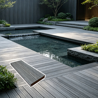 Planches de terrasse en composite WPC avec système de fixation dissimulé, surface propre, imperméable pour terrasse moderne