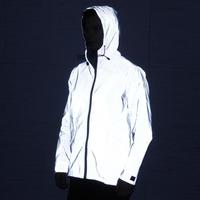 Coupe-vent réfléchissant avec LOGO personnalisé Veste à capuche 3M lumineuse coupe-vent d'extérieur pour l'alpinisme Veste à capuche avec fermeture éclair complète personnalisée
