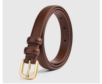 Ceinture simple pour femme en cuir PU avec boucle automatique en fer, ceinture décorative polyvalente de 105 cm de long pour pantalon en jean, pull, costume