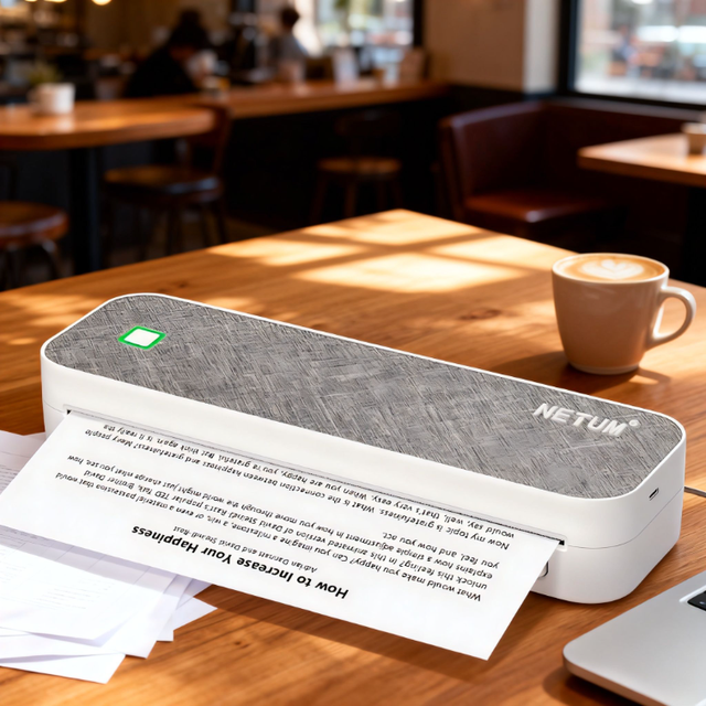 NETUM Portable Inkless Thermal Document Printer A4 Size Thermal Paper USB/ Interface Rechargeable 1500mAh Battery
