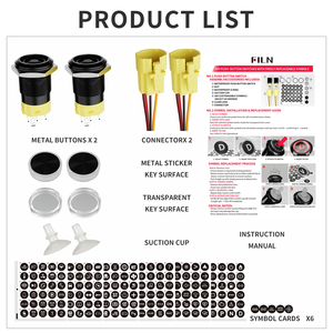FILN 19mm nuevo diseño desarrollo 185 opciones de símbolos interruptores de botón estilo Pin con anillo de arnés de cables Led para máquina - Product Image 6