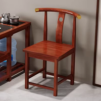 Nouvelle chaise de thé en bois massif de style classique chinois, dossier demi-lune, BTDC006, pour salon de thé ou salle à manger