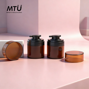 Offre Spéciale – Pots Cosmétiques <span class=keywords><strong>Airless</strong></span> en Acrylique Ambré avec Couvercles Sérigraphiés et Revêtement UV pour Crème Visage, Soin de la Peau, Sérum, Lotion - Product Image 2
