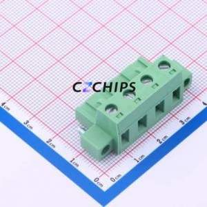 DB2EKM-7.62-4P-GN-S Plug-in Terminal Block P=7.62mm Connector Male Plug Screw Fixing 1x4P 7.62mm - Product Image 1
