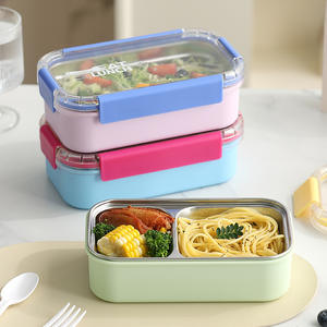 Boîte à lunch rectangulaire en acier inoxydable Swy 304, grande capacité, avec couvercle en plastique à boucle, pour adultes, bureau, étudiants - Product Image 1