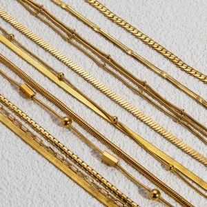 Pulsera de Acero Inoxidable Chapada en Oro de 18K de Alta Gama para Mujer, Pulseras de Cadena de Moda Inspiradas en INS para Aniversarios de Verano - Product Image 2