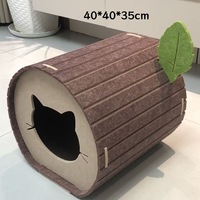 Villa pour chat en feutre, universelle toutes saisons, semi-fermée, avec griffoir intégré et structure d'escalade, pour le bien-être de votre chat