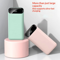 Batterie externe en plastique 20 000 mAh haute capacité, charge ultra-rapide, portable, logo personnalisé, cadeau, batterie au lithium polymère, écran LED