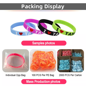 Personal isierte elastische Werbe armbänder mit Logo Custom ized Glow in Dark Gummi armband Custom Luminous Silicone Wrist band - Product Image 5