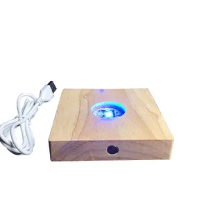 Base per luce notturna in legno quadrata base per display a LED in legno luce notturna alimentata tramite USB