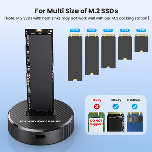 <b>M.2</b> <b>SSD</b> Enclosure Docking Station Type-C <b>NVMe</b> NGFF Dual Protocol High Speed Data Transfer 10Gbps USB 3.1 Gen 2 - Product Image 3