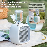 Ventilateur de table OEM mini USB LED à humidification par pulvérisation, 5V, à turbine en plastique refroidie par eau, trois vitesses, moteur sans balais, pour usage domestique