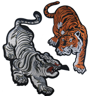 Léopard tigre lion loup broderie fer sur patchs pour vêtements Applique bricolage chapeau manteau robe accessoires, animal brodé patch
