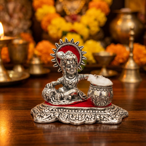 Murti de Krishna de Metal Personalizado, Flauta de Plata de Krishna con Matki para Decoración del Hogar, Bodas y Regalos Festivos - Product Image 4