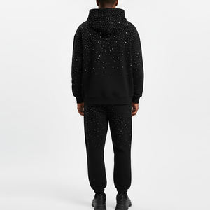 Conjunto Deportivo Extra Grande con Pedrería, Estilo Holgado, Sudadera con Capucha y Cordón, Pantalones Deportivos, Conjunto Deportivo Extra Grande con Pedrería - Product Image 2