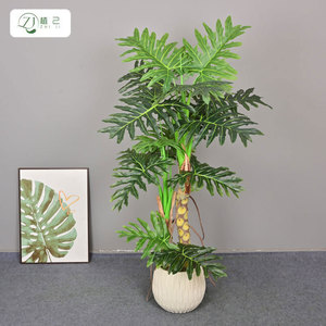 Plante artificielle Philodendron ZHIJI, feuilles hautement réalistes, décoration intérieure, plante en pot. - Product Image 4