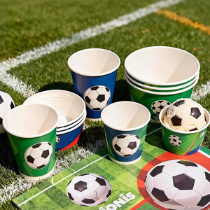 Gobelet en papier jetable personnalisé, écologique, avec logo imprimé, de qualité alimentaire, pour les plats à emporter, seau en papier, fête de football, café chaud - Product Image 4