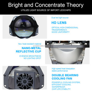 K110 Auto <b>Lighting</b> System Bi-led <b>Projector</b> Lens Headlight 3 Inch Super Bright 12V 8000 Lumens Universal Fitment - Product Image 2