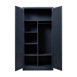 <span class=keywords><strong>Armoire</strong></span> de Rangement Moderne en Métal à Portes Persiennées, Casier en Acier <span class=keywords><strong>Grande</strong></span> Capacité, Dressing Vertical pour Chambre et Bureau - Product Image 3