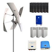 Système énergétique hybride résidentiel hors réseau/sur réseau, générateur éolien et panneaux solaires avec stockage d'énergie pour usage domestique