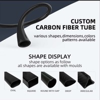 Tubo de Fibra de Carbono 3K Ligero de 9x7x500 mm en Stock, Tubo Estructural Hueco de CF para Aeroespacial y UAV