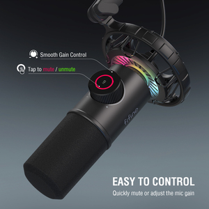 ไมโครโฟน Fifine <span class=keywords><strong>K658</strong></span> สำหรับพอดแคสต์ บันทึกเสียง สตูดิโอ คอมพิวเตอร์ เกมมิ่ง ไมโครโฟนแบบไดนามิก USB RGB ระดับมืออาชีพ - Product Image 2