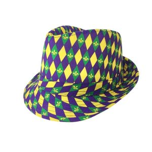 Chapeau en peluche HLC Mardi Gras, accessoire de costume, chapeau <span class=keywords><strong>d</strong></span>'<span class=keywords><strong>arlequin</strong></span> Fedra, chapeau de jazz pour <span class=keywords><strong>le</strong></span> <span class=keywords><strong>carnaval</strong></span>, <span class=keywords><strong>le</strong></span> cirque, la mascarade, les spectacles sur scène - Product Image 2