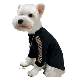 खुशी लक्जरी फैशन पालतू कुत्ते कपड़े क्लासिक शैली ग्रीष्मकालीन पोलो शर्ट वसंत ऋतु के मौसम के लिए बड़े कुत्तों और बिल्लियों के लिए - Product Image 1