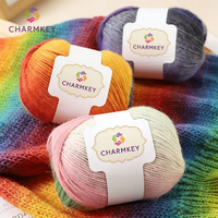 High Quality Eco-Friendly Core Spun Variegated Wool Rainbow Handmade 100% Wool Yarn for Hand Knitting