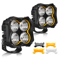 Phare LED de 5 pouces 60W, phare de travail robuste avec rétroéclairage ambre pour camion 4x4, UTV, tout-terrain