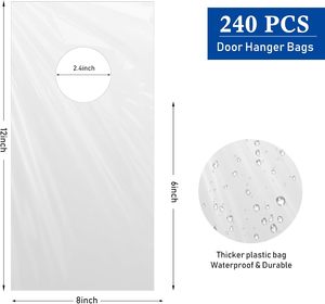 Clearbags <span class=keywords><strong>LDPE</strong></span> rõ ràng Door Knob túi 100 gói cửa <span class=keywords><strong>Hanger</strong></span> túi với cut out lỗ cho đồ dùng học tập, tờ rơi kinh doanh - Product Image 3
