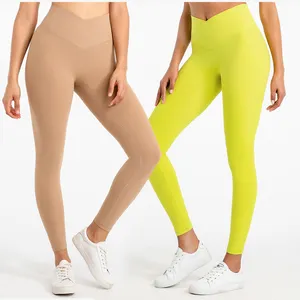 New Arrival Quick Dry V Shape Soft Stretchy Compression Active Wear Leggings LULU Tiktok Young Girl Exercise Sport Panties