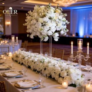 Fleurs Artificielles Haut <span class=keywords><strong>de</strong></span> Gamme pour Décoration <span class=keywords><strong>de</strong></span> Chemin <span class=keywords><strong>de</strong></span> <span class=keywords><strong>Table</strong></span> avec Élégants Centres <span class=keywords><strong>de</strong></span> <span class=keywords><strong>Table</strong></span> <span class=keywords><strong>de</strong></span> Mariage - Product Image 1