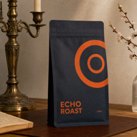 Sachet de café personnalisé de qualité alimentaire 1 kg, pochette refermable en aluminium avec valve d'air pour café moulu