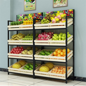 Freshfruitsandvegets Khung Sắt Siêu Thị Kệ Đứng Hiển Thị Gỗ Trái Cây Hiển Thị Giá - Product Image 4