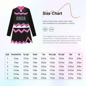 Uniforme de Animadora para Niñas de 6 a 16 Años, Conjunto de Top Corto y Falda para Práctica de Danza Moderna, Actuaciones y Competiciones de Danza - Product Image 6