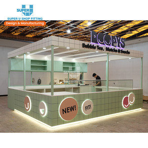 カスタマイズされたモダンなミルクティーショップキオスクインテリアデザインバーカウンター木制装飾ミルクティーショップデザイン - Product Image 1