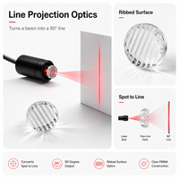 ZhonNa 8mm 90 °   Lentille optique PMMA à ligne unique pour générateur de ligne laser, lentille filtrante pour kit d'instruments optiques de mesure et de positionnement