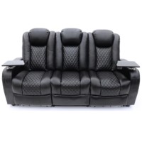 Geeksofa, asiento de teatro reclinable eléctrico con reposacabezas eléctrico, mesa desplegable sobre la cabeza, diseño de Control táctil, toma de corriente de luz