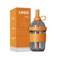 Gobelet de voyage en Tritan de 540 ml avec paille pour café et lait