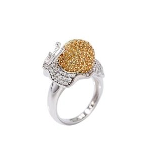 Anello a Forma di Lumaca Scintillante per Donne, Anello di Tendenza in Stile Coreano e Giapponese, Gioiello da Dito Carino - Product Image 6