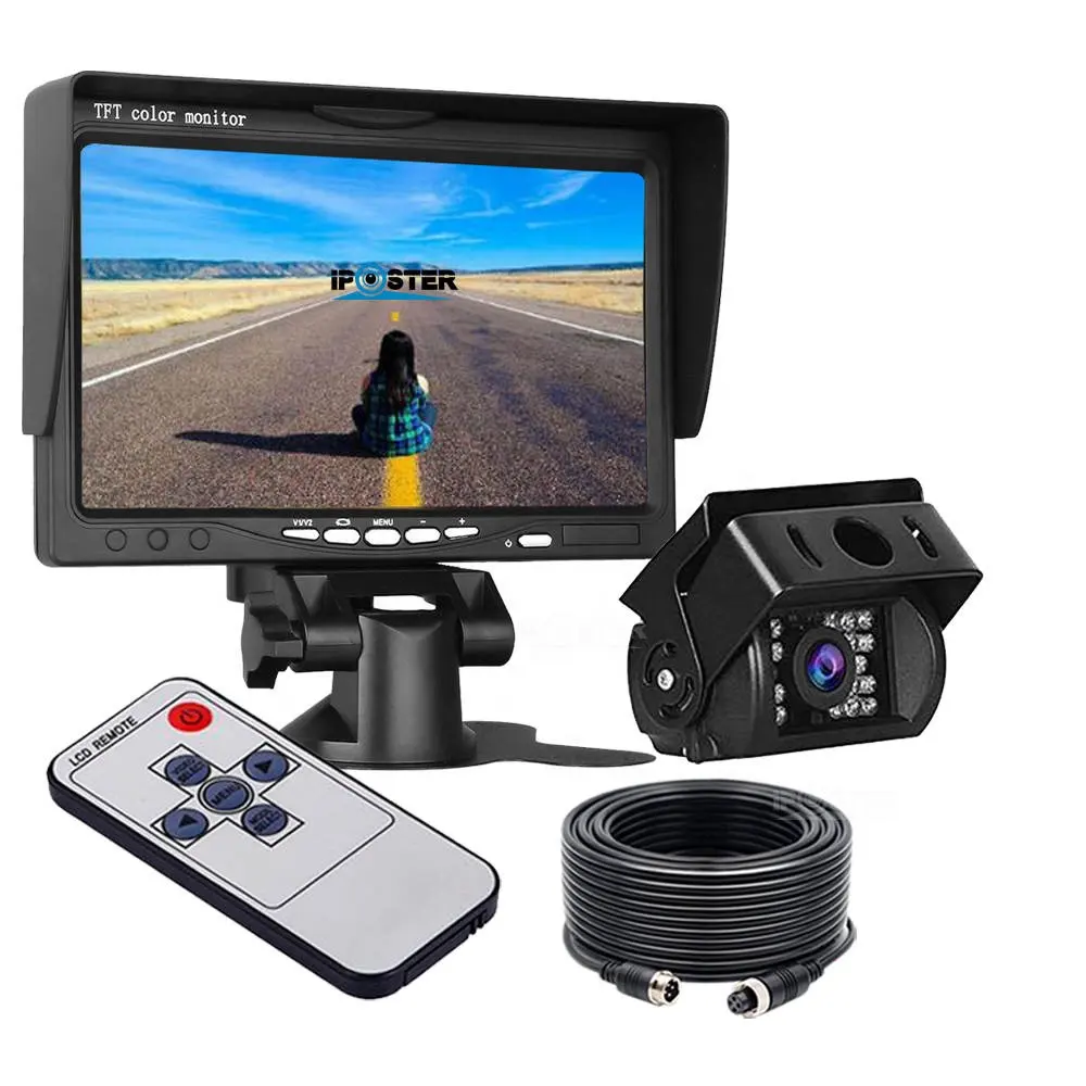 Fabriek Hot-Selling 7 Inch 4pin Auto Achteruit Tft Lcd Monitor With18 Infrarood Led Nachtzicht Auto Backup Camera kit