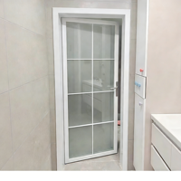 Porte battante en aluminium Aomeja au design moderne, verre dépoli, étroite, bien étanche, garantie 5 ans, pour salle de bain/WC/toilettes, intimité garantie
