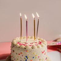 12,5 cm Lange Metallische Roségold Silber Gold Geburtstagskerze Dünner Stift-Kuchenaufsatz für Jubiläumsfeier-Dekoration
