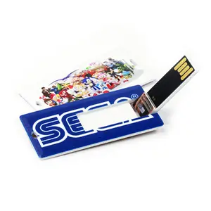 Kleine Visitekaartje Usb 2.0 Full Color Printing Populaire Gift Reclame 8Gb Plastic Pendrive 16Gb Creditcard Usb Flash Dr
