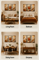 Großhandel Moderner Abstrakter Stil Triptych-Design Hochzeit Wohnzimmer Hotel Kaffee Wand Heim-Dekor Holzdruck Handgefertigt